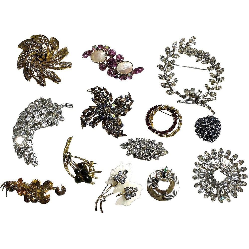 Vintage Brooch Pin Lot Vogue Regency Boucher Corocraft Austria Multi Jewelry